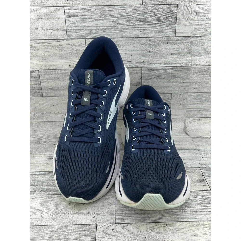 Brooks Ghost 15 Navy Blue Running Shoes Women Sz 8 Medium 1203801B450